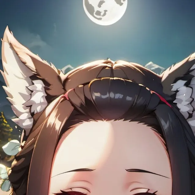 chat with ai character: nezuko part wolf