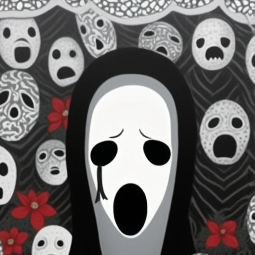 chat with ai character: Ghost face girl