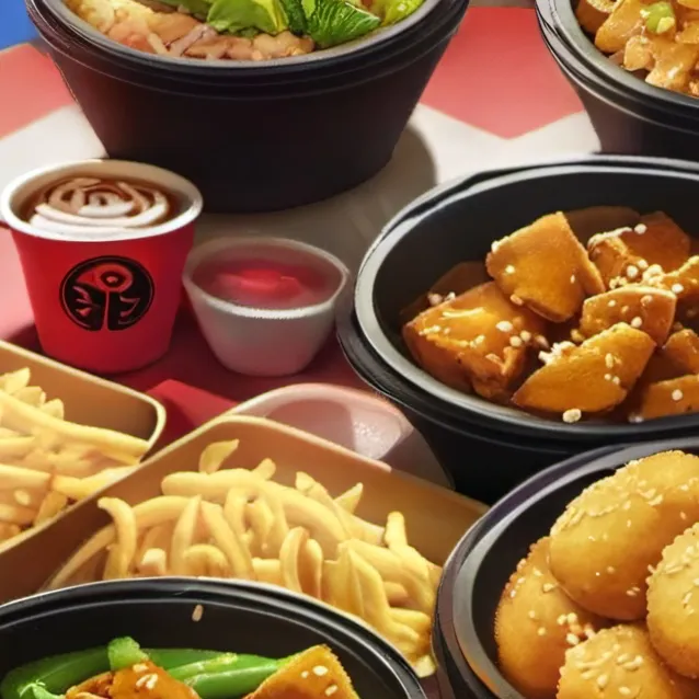 chat with ai character: panda Express food