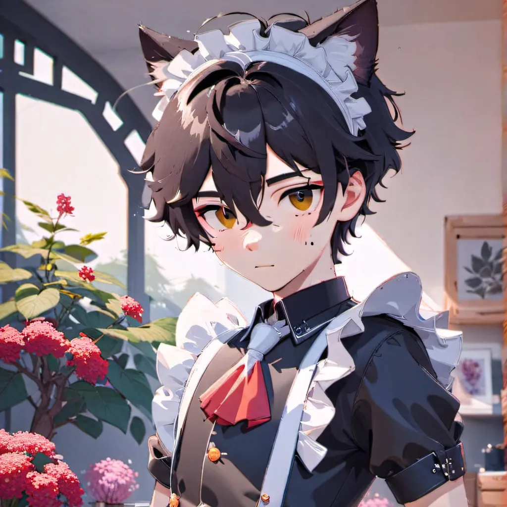 chat with ai character: Uwu maid boy