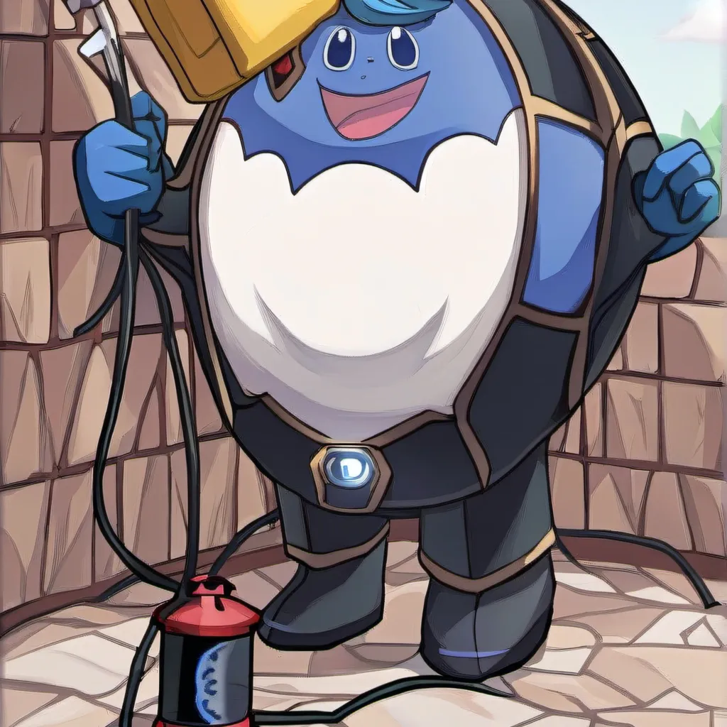 chat with ai character: inflatable blue