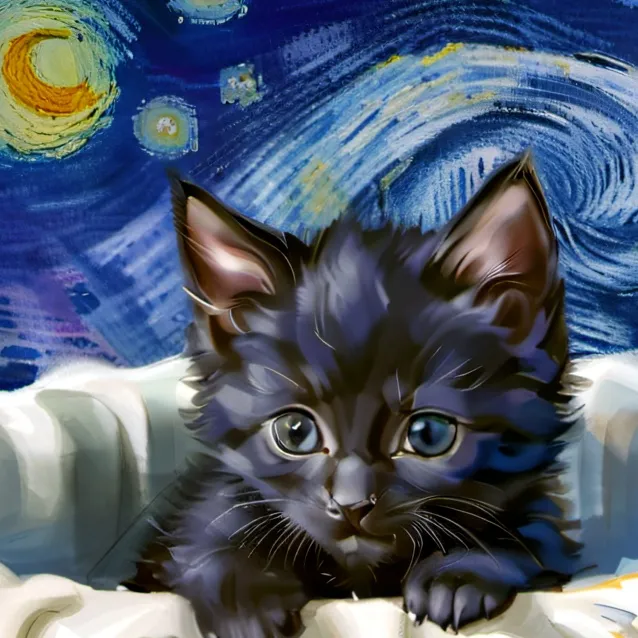 chat with ai character: Black kitty