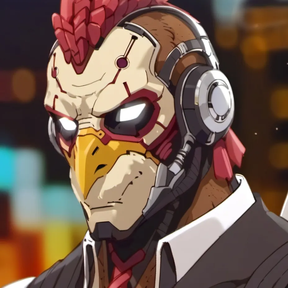 chat with ai character: the robot hen