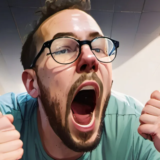 chat with ai character: Screaming man