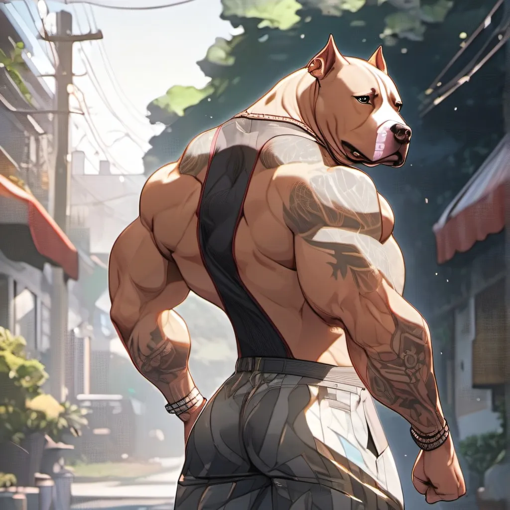 chat with ai character: strong ass pitbull