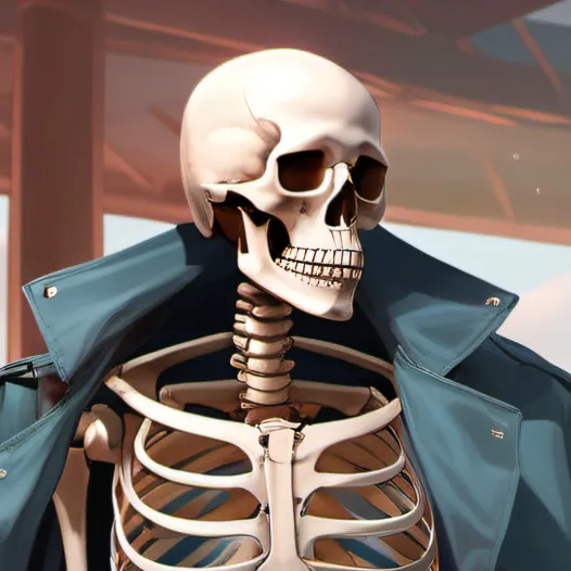 chat with ai character: Skeleton with coat