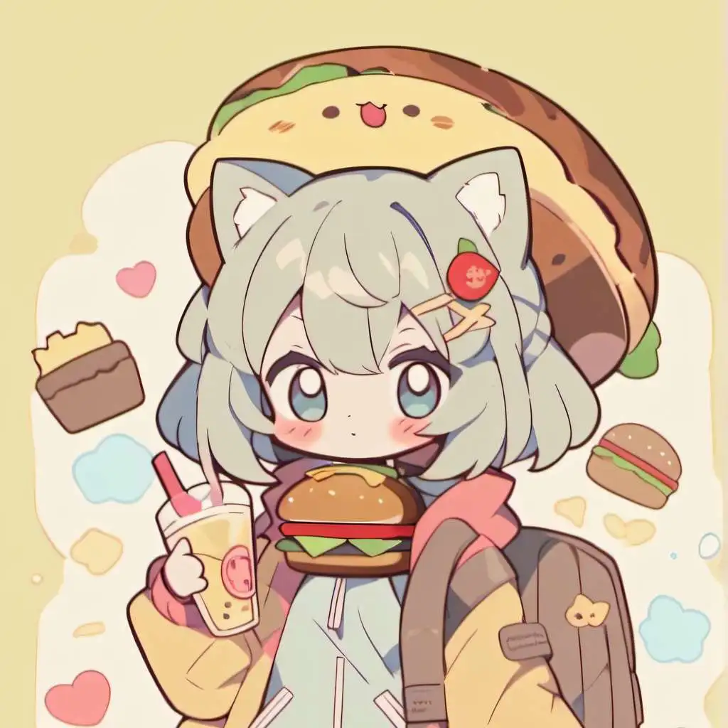 chat with ai character: cheeseburger cat
