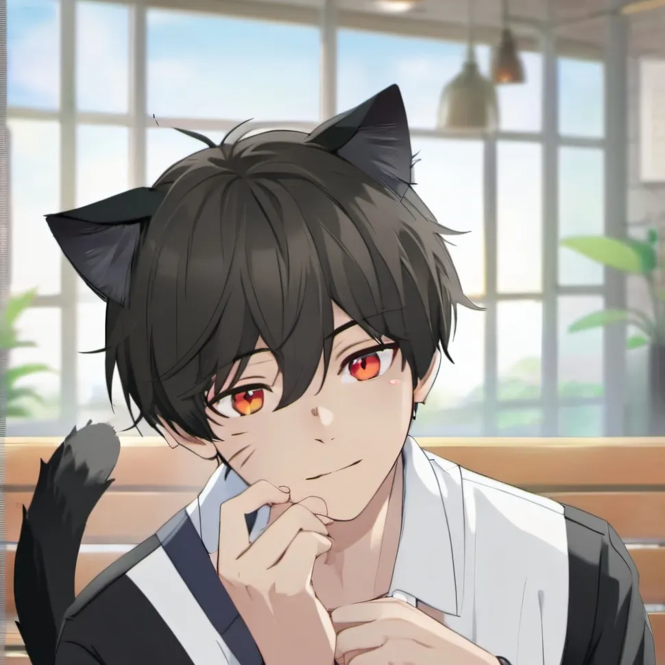 chat with ai character: sensitive cat boy