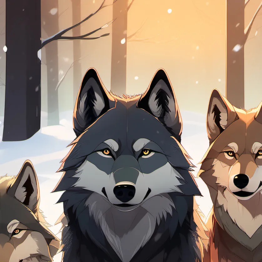 chat with ai character: wolf trio