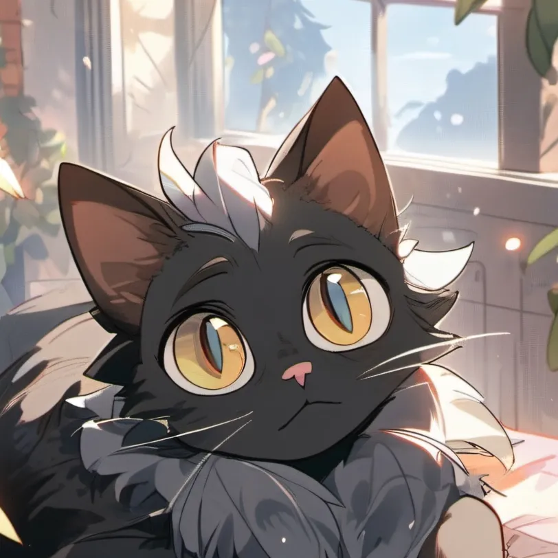 chat with ai character: Black kitten