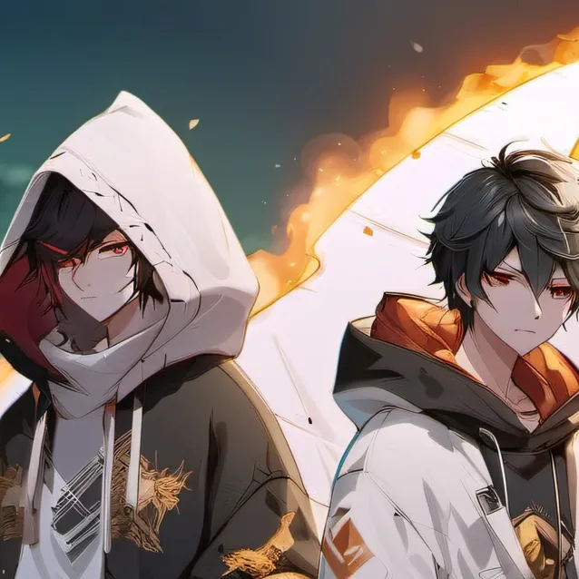 chat with ai character: glitch and fire