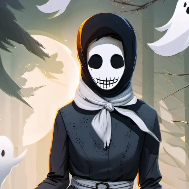 chat with ai character: ghost face girl