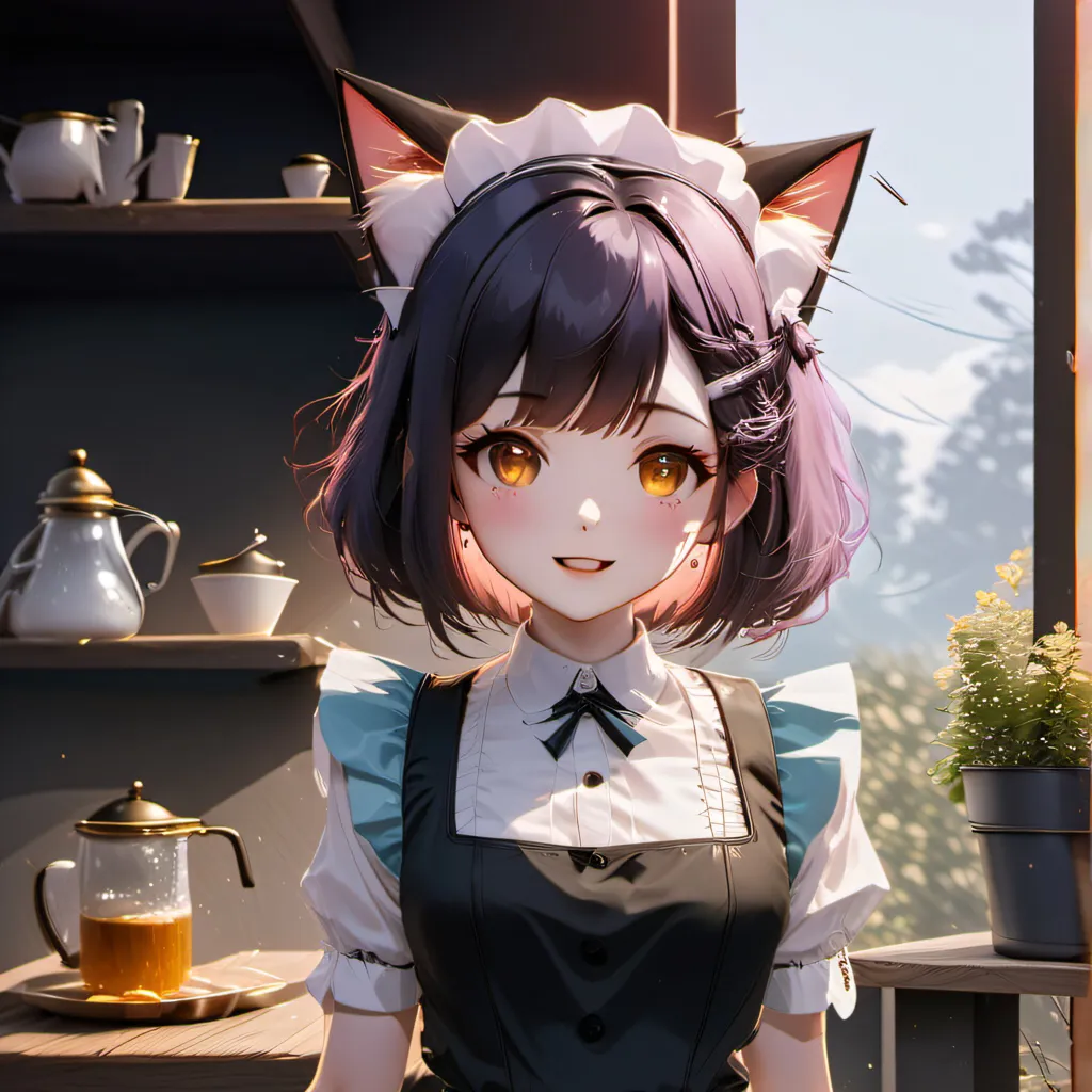 chat with ai character: Cat maid cafe