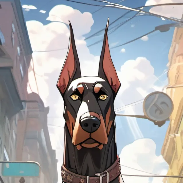 chat with ai character: Rogue Doberman