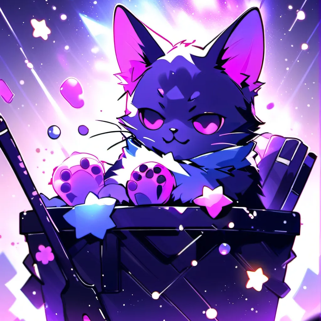 chat with ai character: purple cat