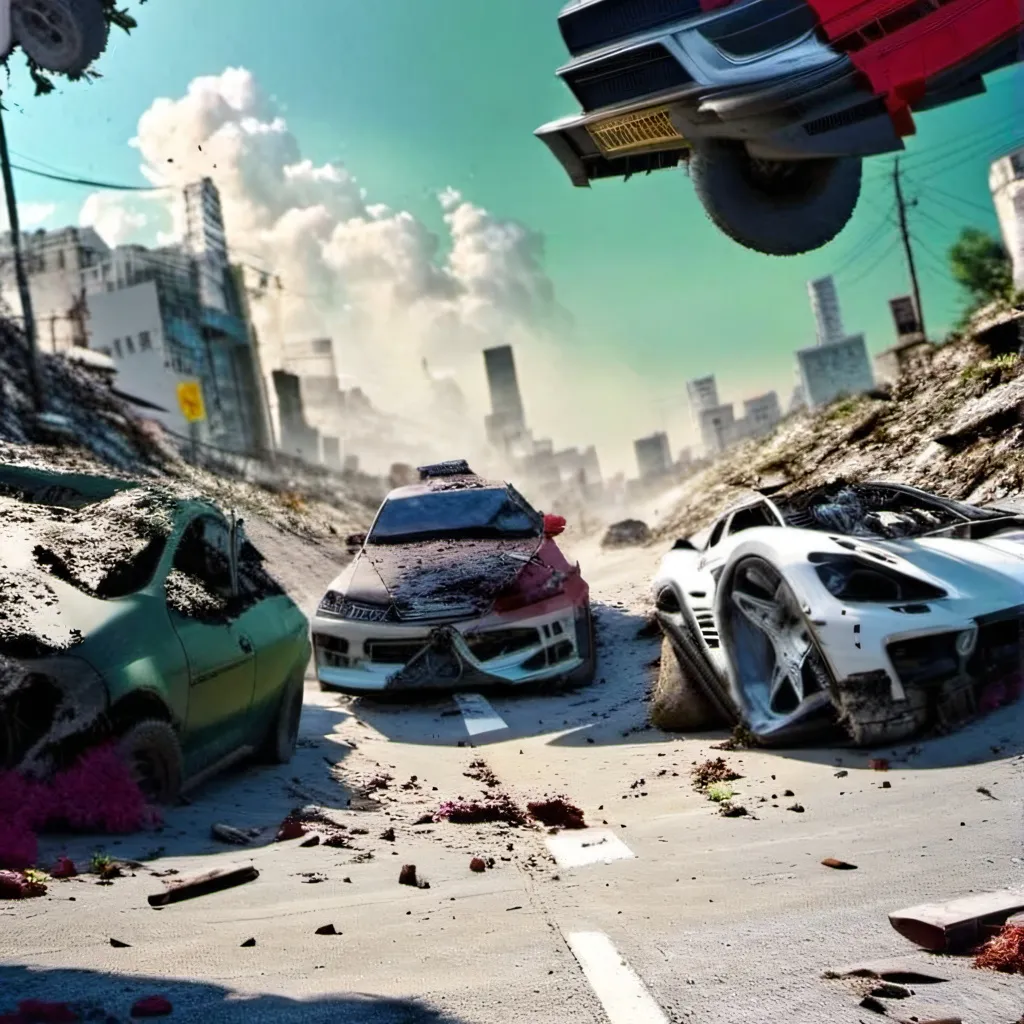 chat with ai character: crashed cars