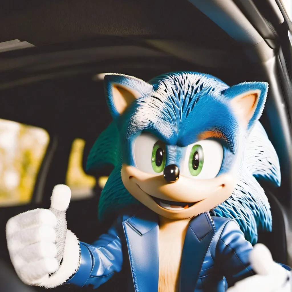 chat with ai character: sonic in a car 