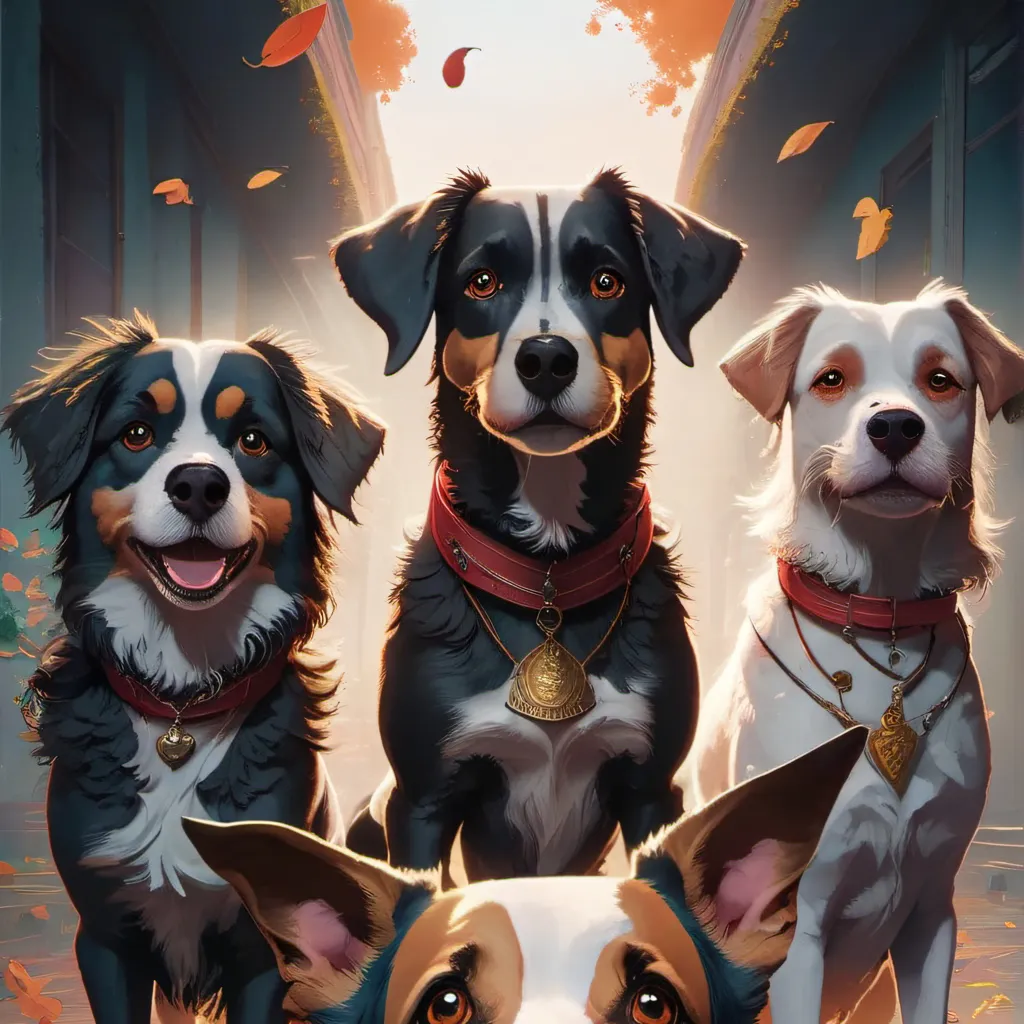 chat with ai character: A pack of dogs