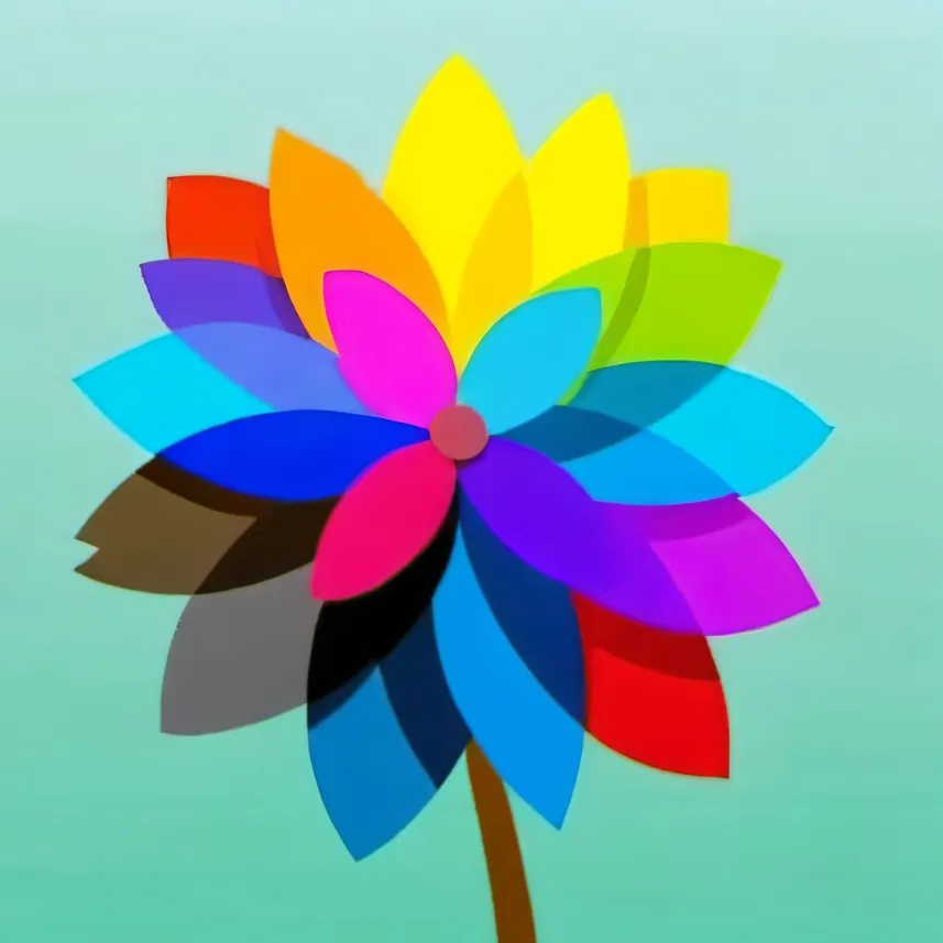 chat with ai character: rainbow flower