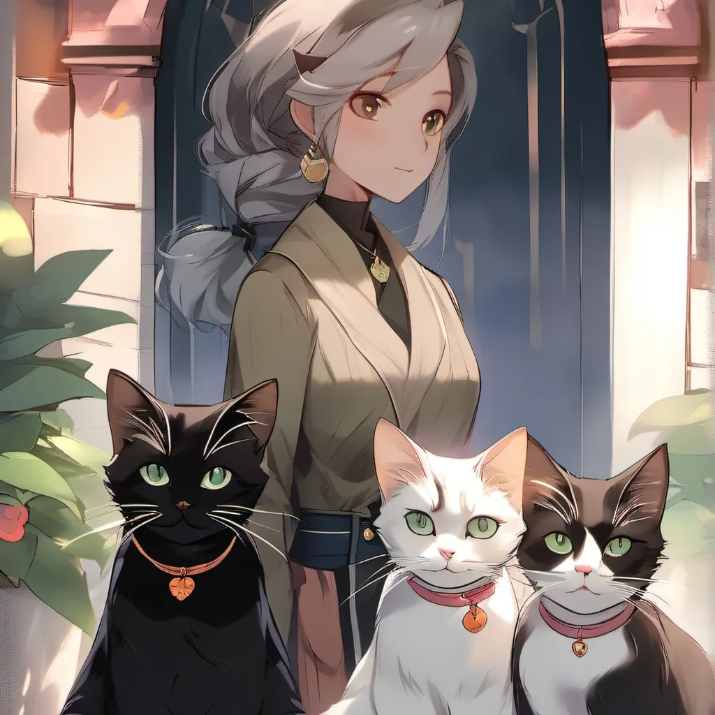 chat with ai character: Jess with  3 cats
