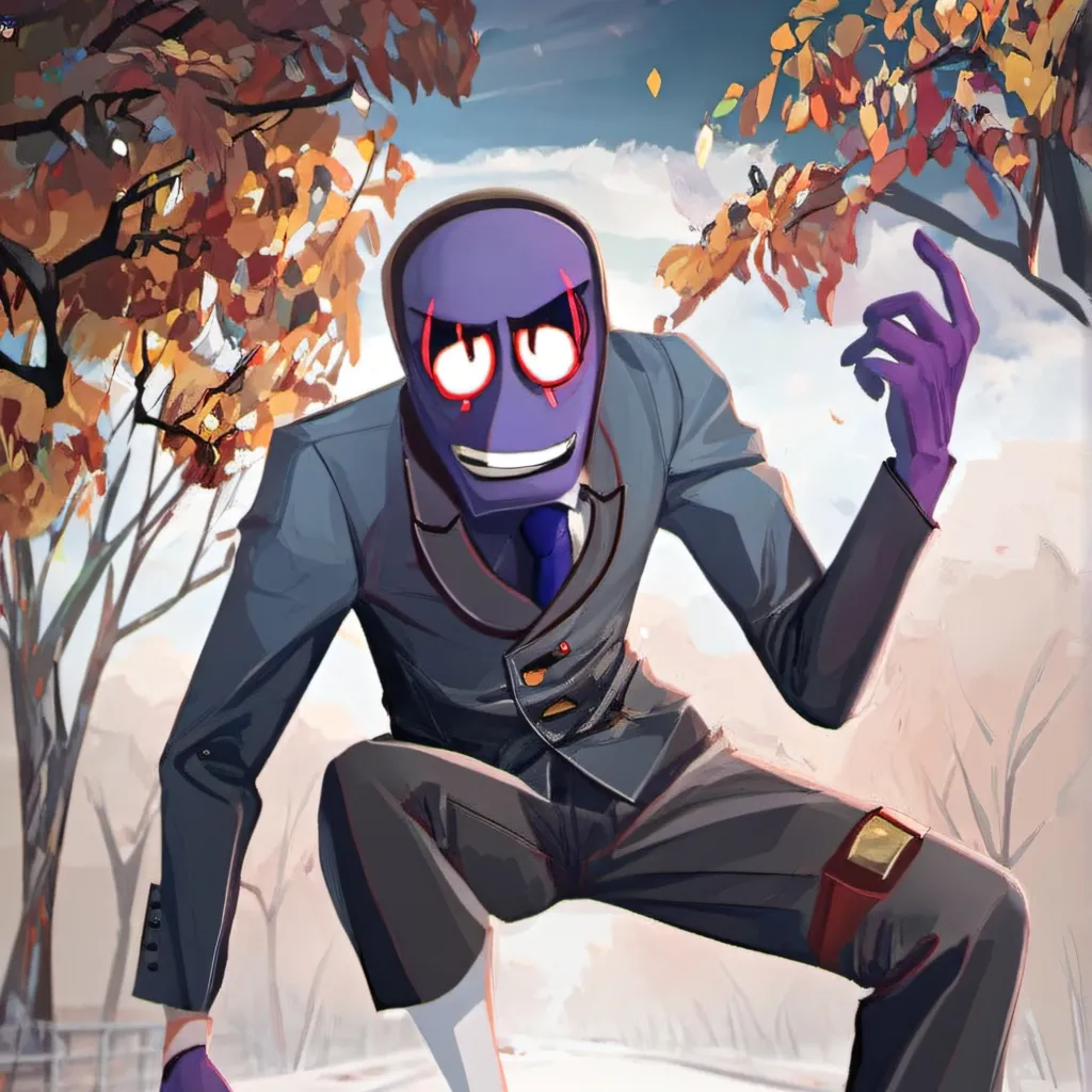 chat with ai character: purple guy