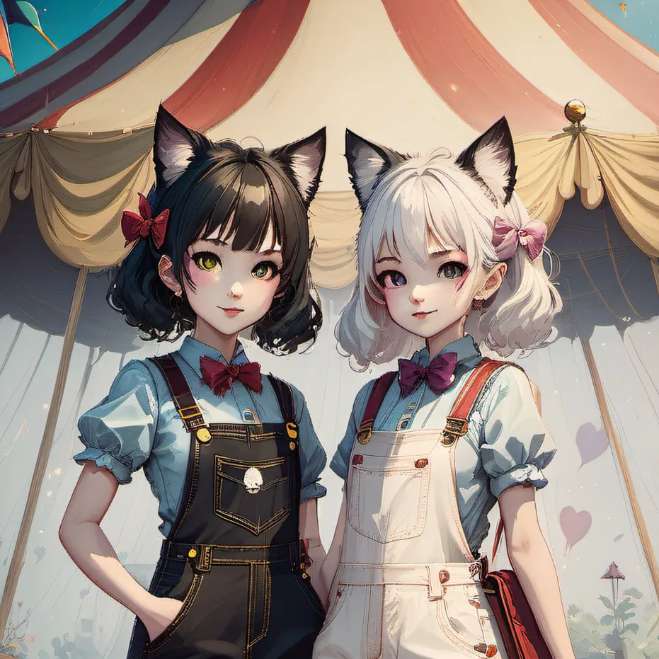 chat with ai character: 🤍Kit & Kat🖤