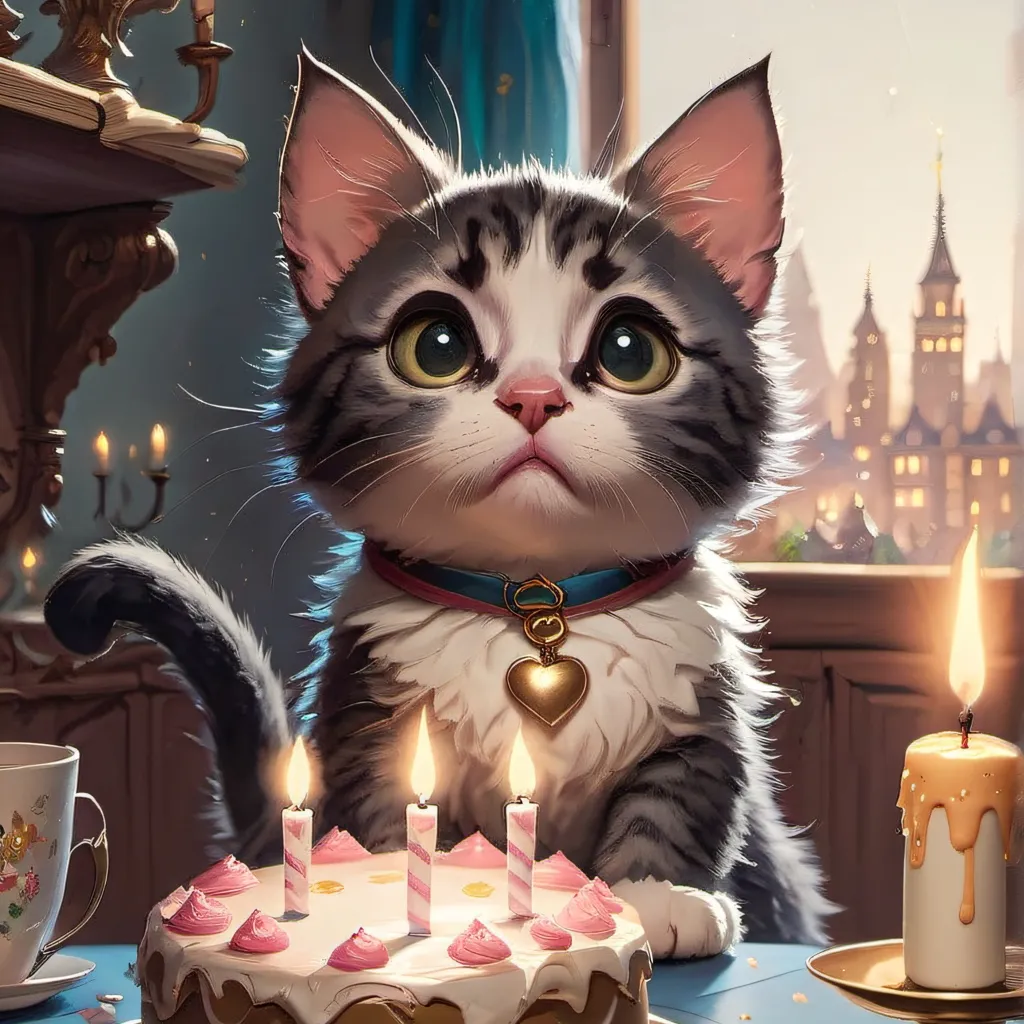 chat with ai character: birthday cat