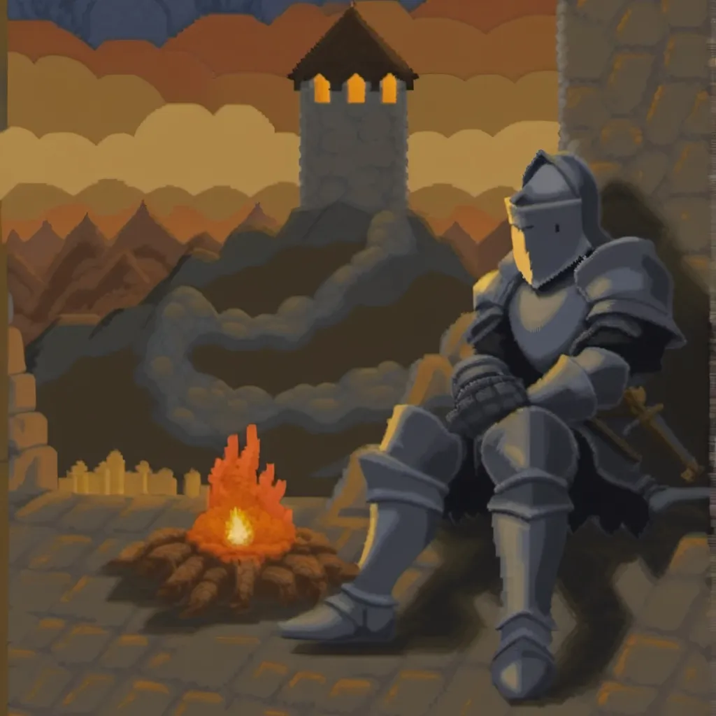 chat with ai character: resting knight
