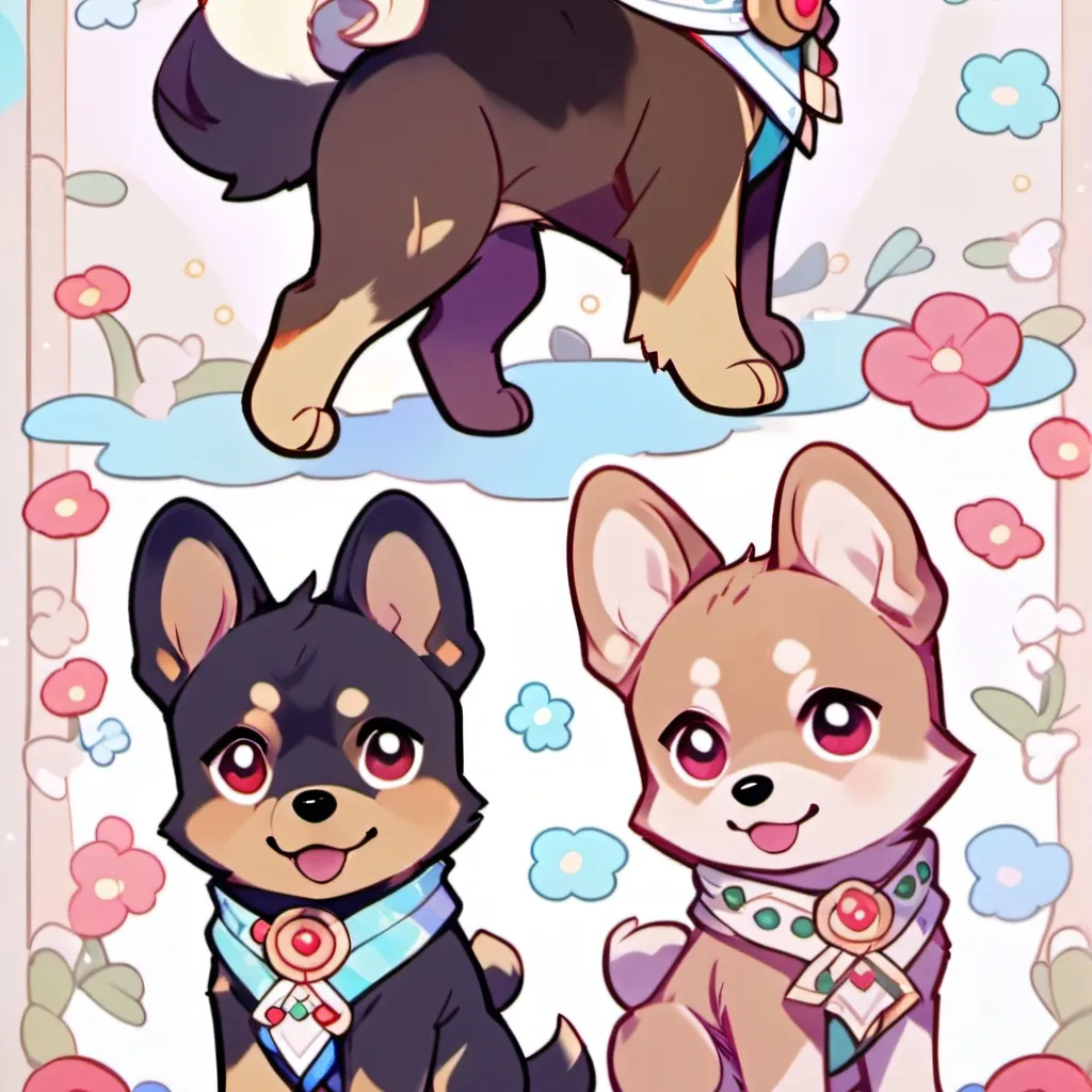 chat with ai character: three dog siblings