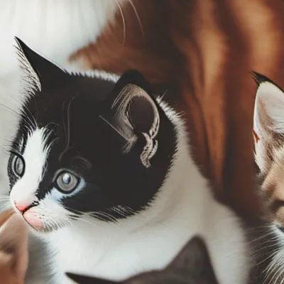 chat with ai character: Mama cat an sibs