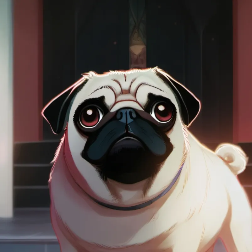chat with ai character: evil pug uwudog