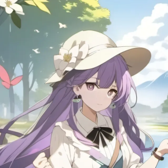 chat with ai character: Purple girl