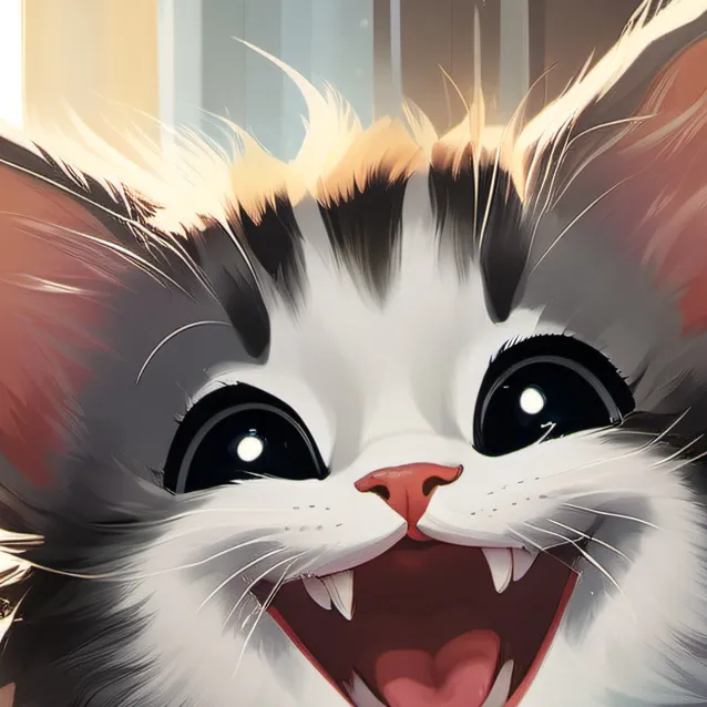 chat with ai character: happy kitten