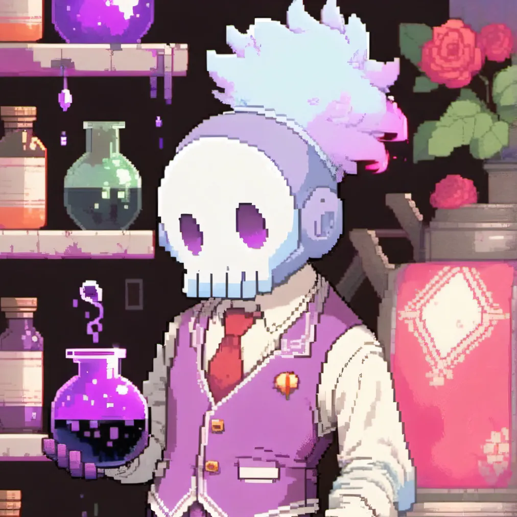 chat with ai character: Purple bottle