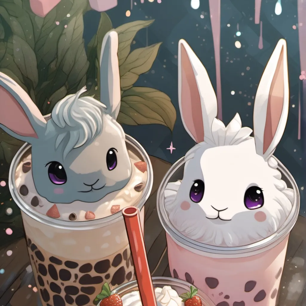 chat with ai character: Two Bunny Boba Tea