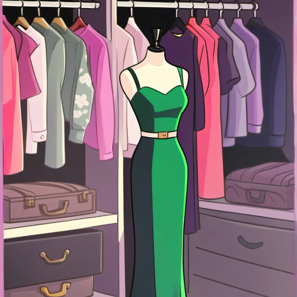 chat with ai character: green Dress