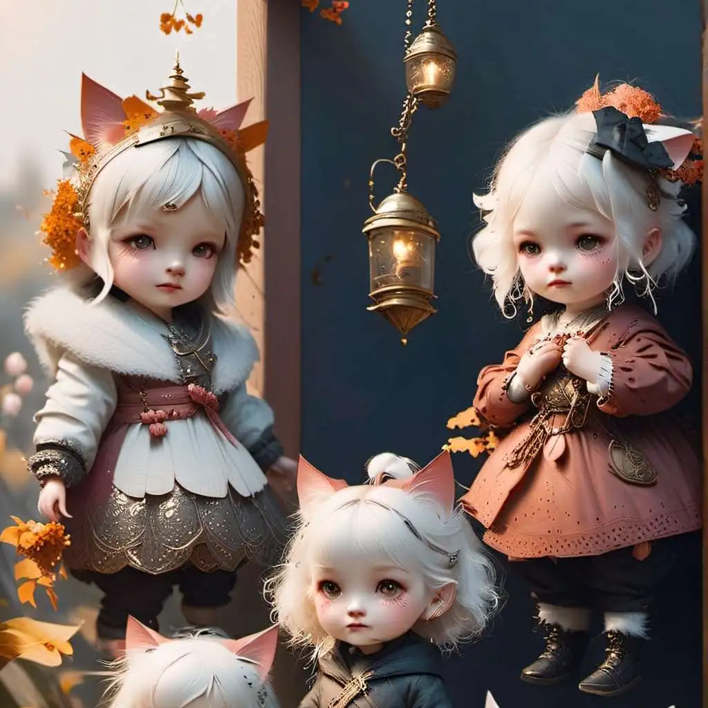 chat with ai character: 4 Tiny Cat Girls