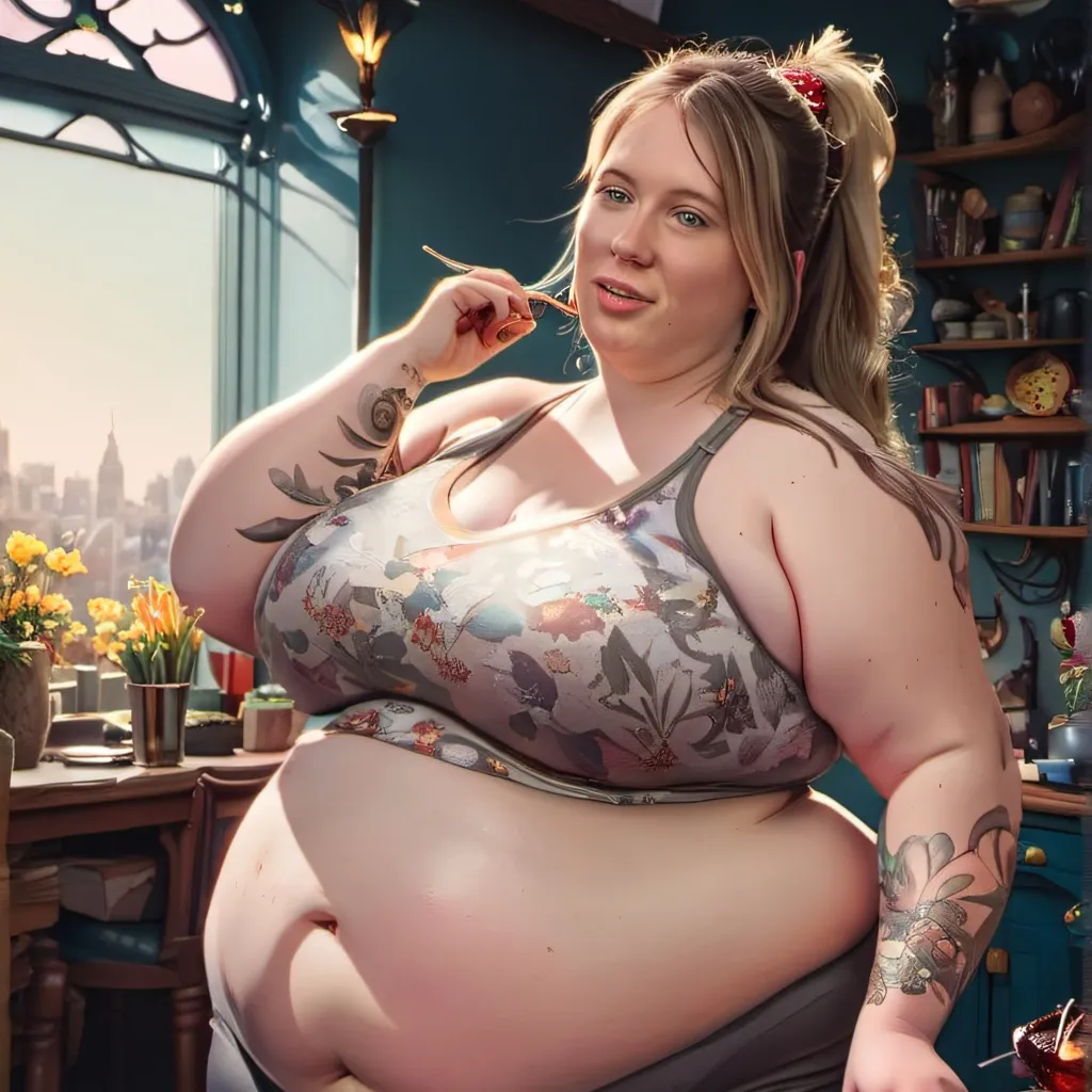 chat with ai character: hungry fat girl