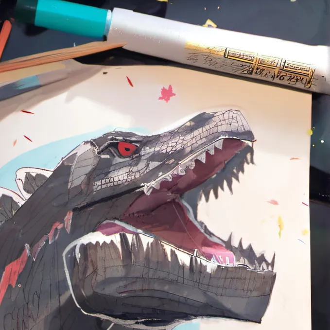 chat with ai character: Godzilla drawing