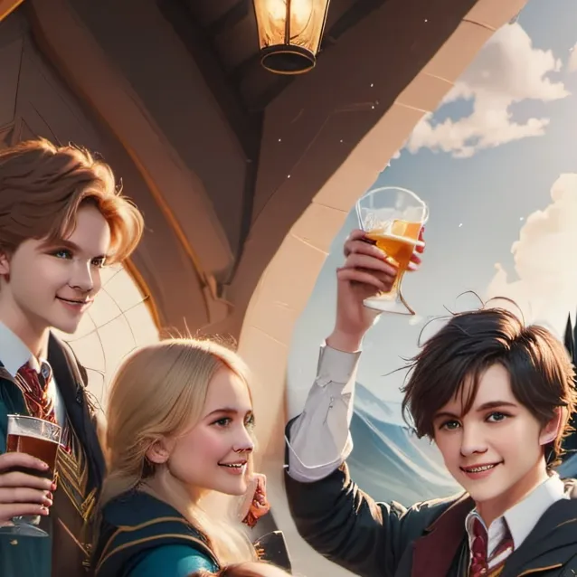 chat with ai character: Hogwarts party