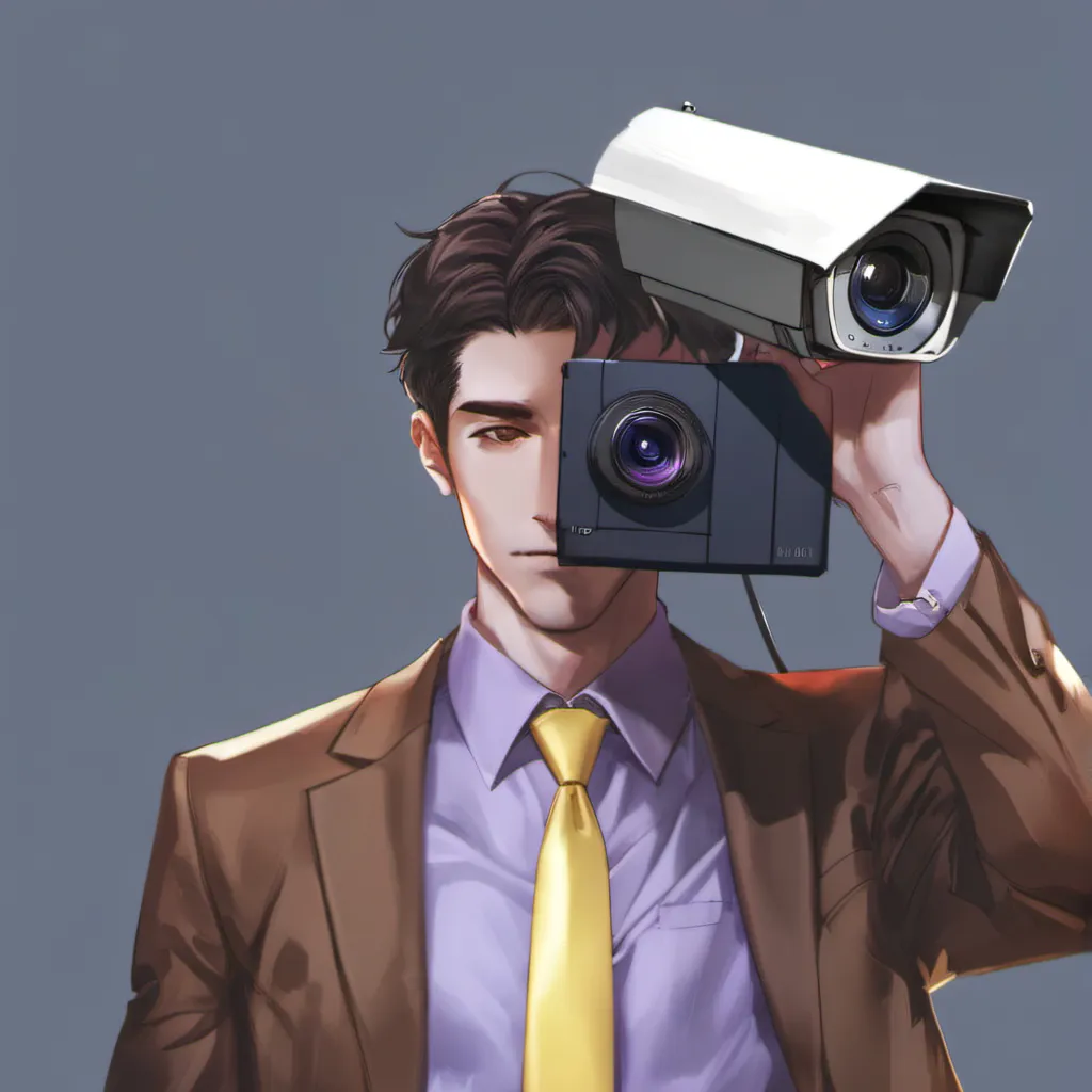 chat with ai character: Brown camera man