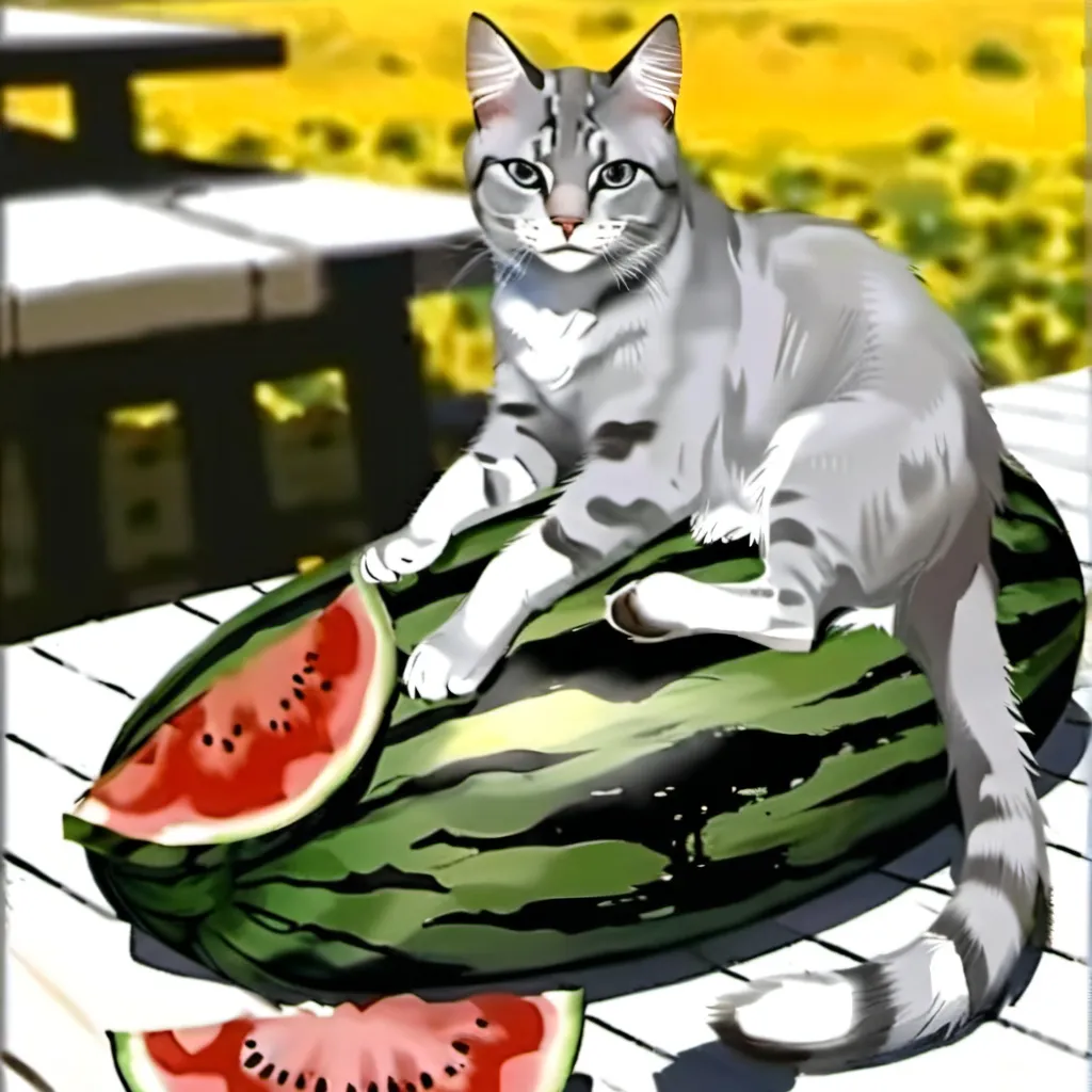chat with ai character: watermelon cat