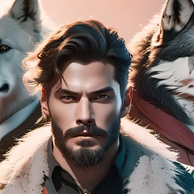 chat with ai character: wolfs and the guy