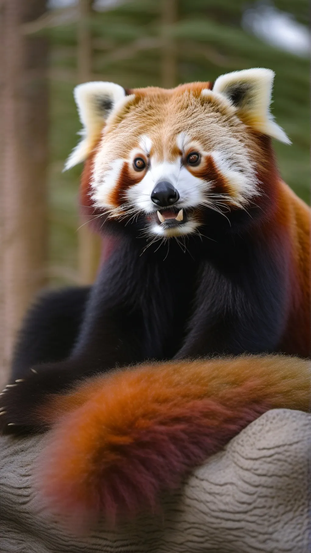 ai character: red panda background