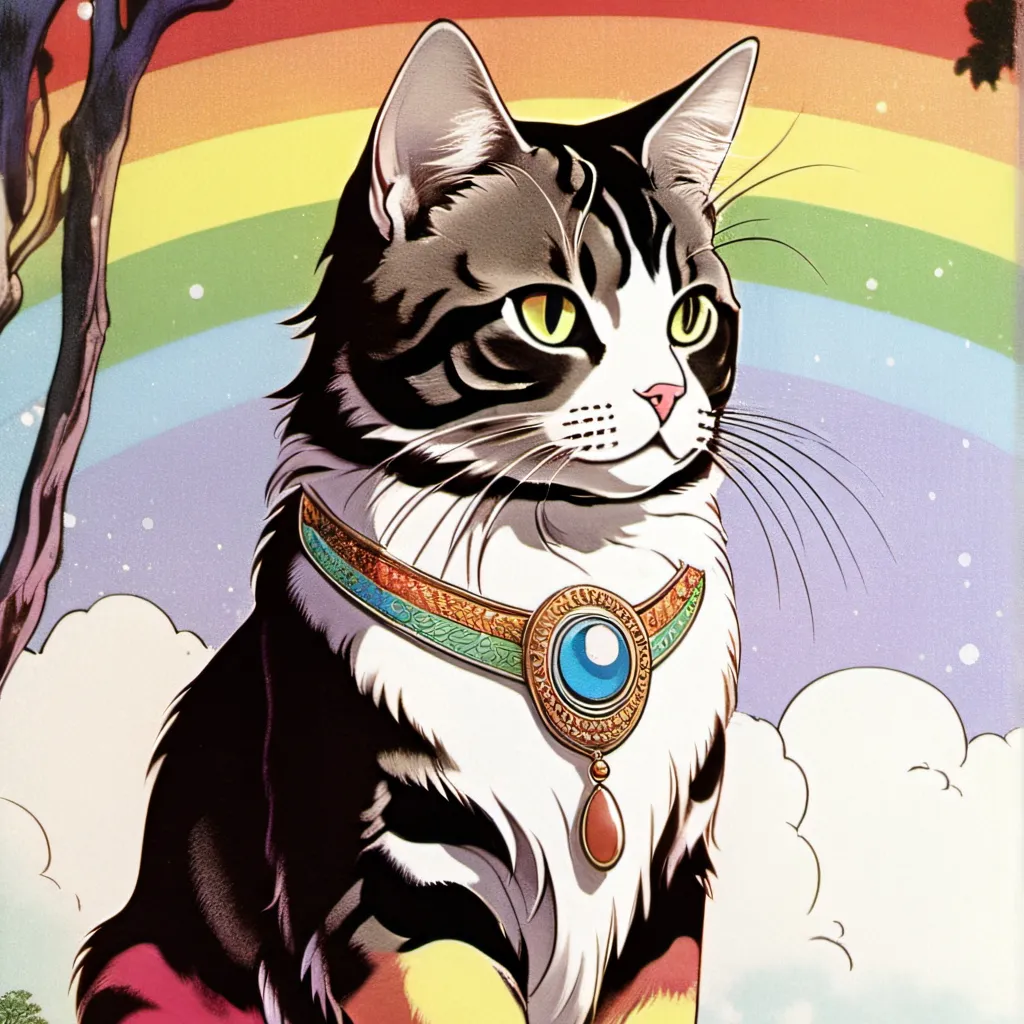 chat with ai character: Rainbow kitten