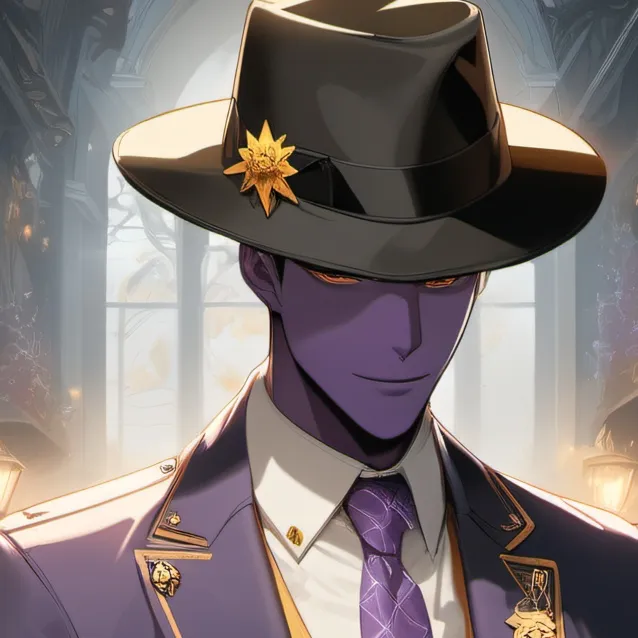 chat with ai character: purple guy dasf