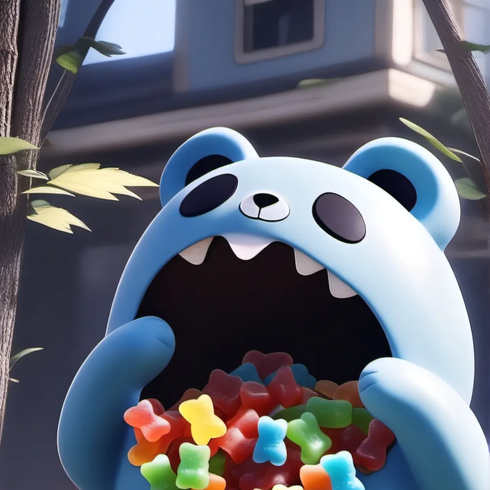 chat with ai character: Gummy monster 