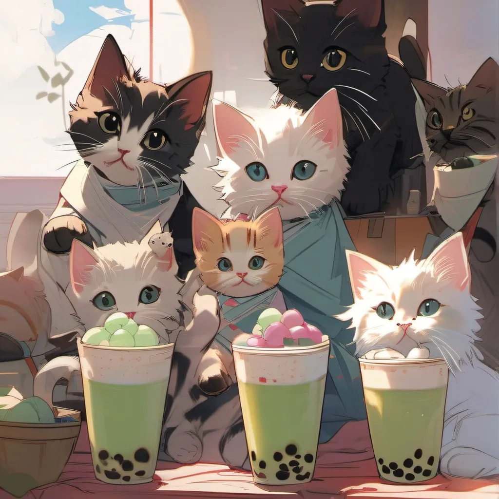 chat with ai character: kittens and boba