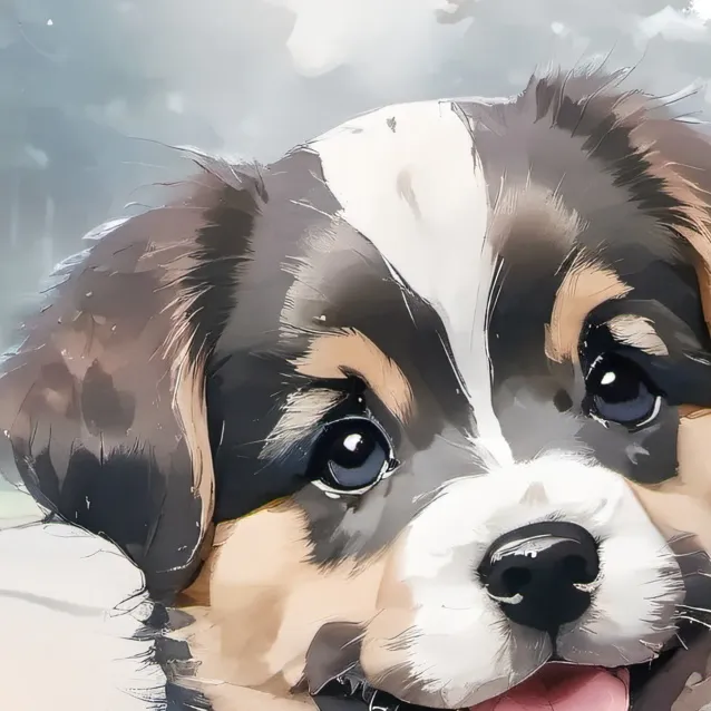 chat with ai character: Funny puppy