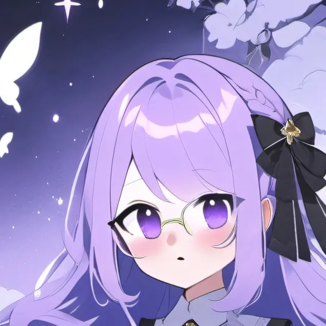 chat with ai character: Purple haired girl